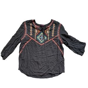 Rock&Roll Cowgirl Embroidered Shirt Size-XL